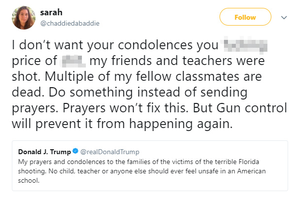 tweet sarah parkland