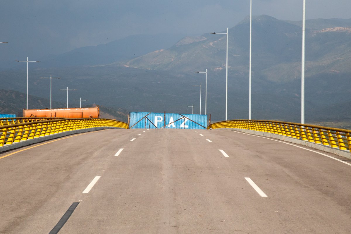 Puente Internacional de Las Tienditas en 2019 durante la víspera de la ayuda humanitaria a Venezuela.