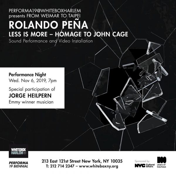 Rolando Peña participa en "PERFORMA, Biennial of Live Performance Art